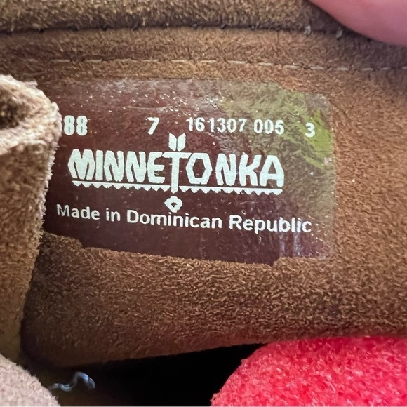 MINNETONKA FRINGE BOOTS ADJUSTABLE LACES ZIPPER BROWN SIZE 7 HANDMADE - Picture 5 of 10